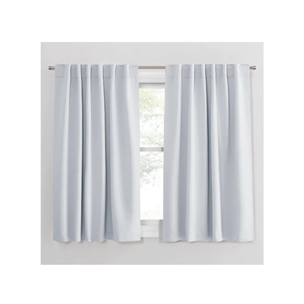 Room Darkening Curtains-Thermal‎ Insulated 52”W x 54”L, Greyish White, 2 Pieces